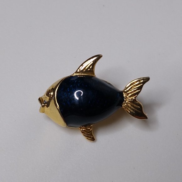 Vintage Small Blue Fish Brooch - Picture 3 of 12